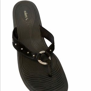 Sketcher wedge thong shoes